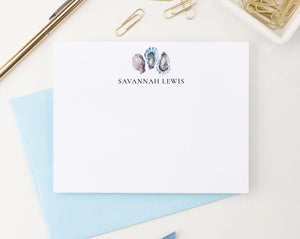 Custom Watercolor Ocean Themed Stationery With Oysters