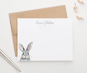 Cute Personalized Bunny Stationery And Envelope Set