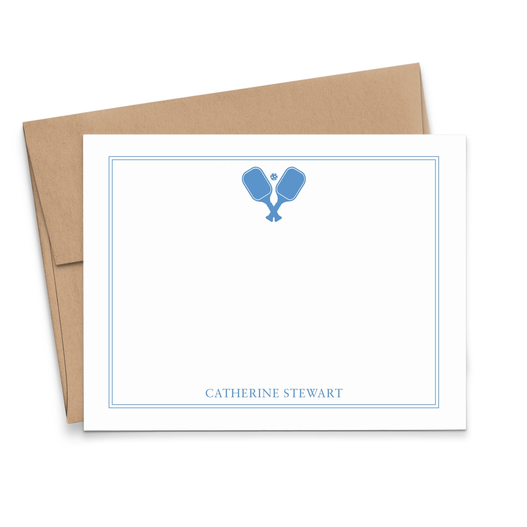 Personalized Pickleball Note Cards And Envelopes Set