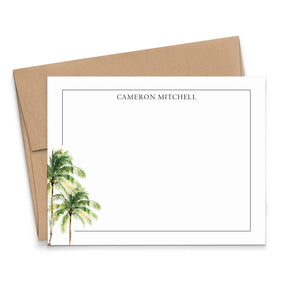 Summery Personalized Stationery Cards With Palm Trees