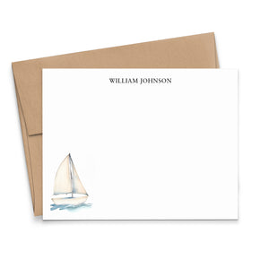 Vintage Personalized Stationery Sets With Sailboat