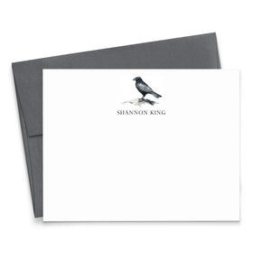 Gothic Personalized Stationery Notecards With Crow