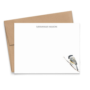 Chickadee Personalized Notecards With Envelopes