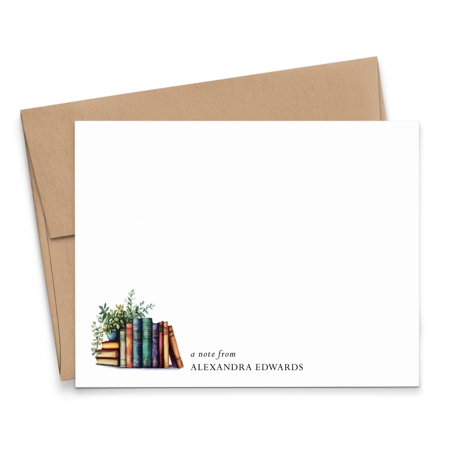 Personalized Book Lover Note Cards With Envelopes
