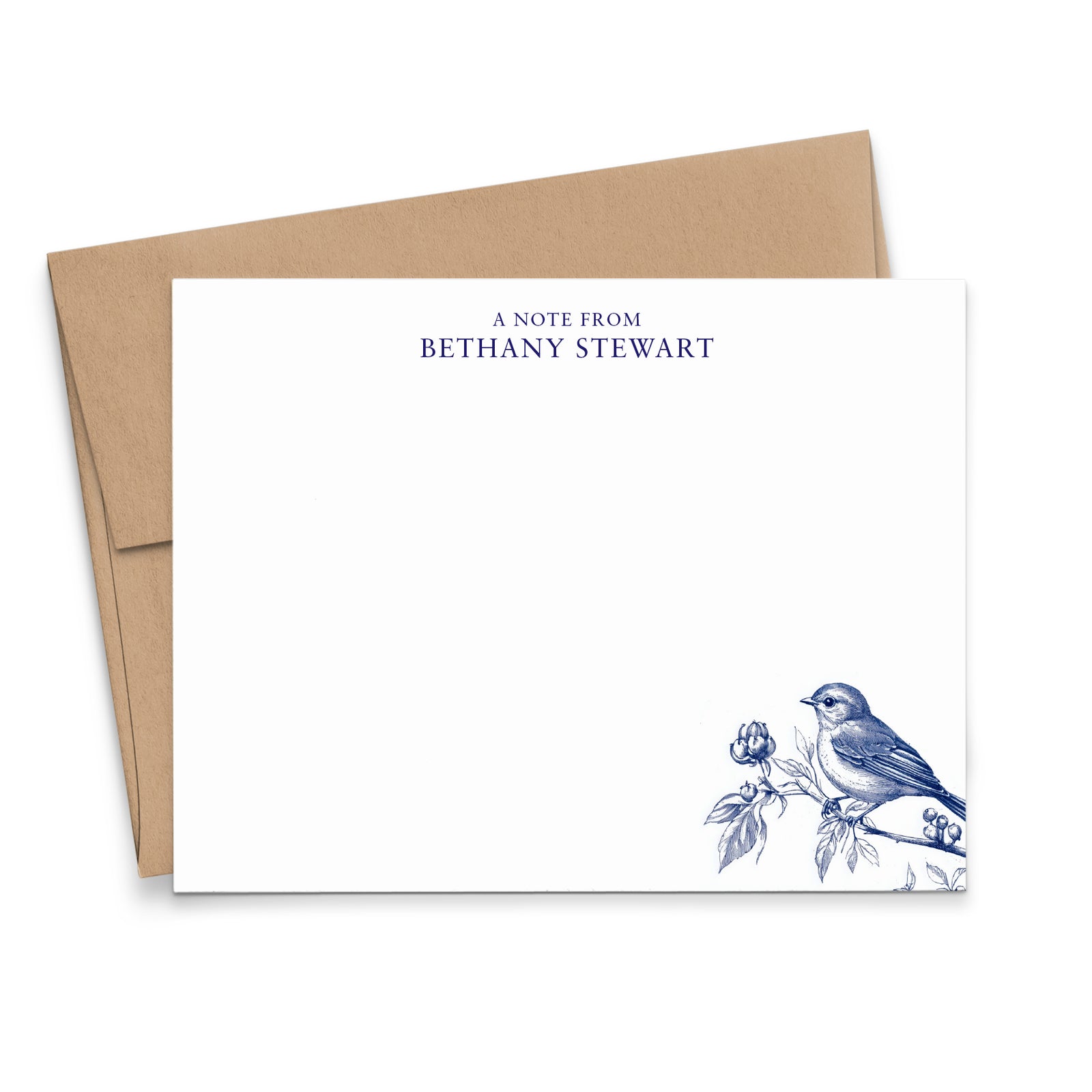Blue Toile Personalized Stationery Note Cards And Envelopes