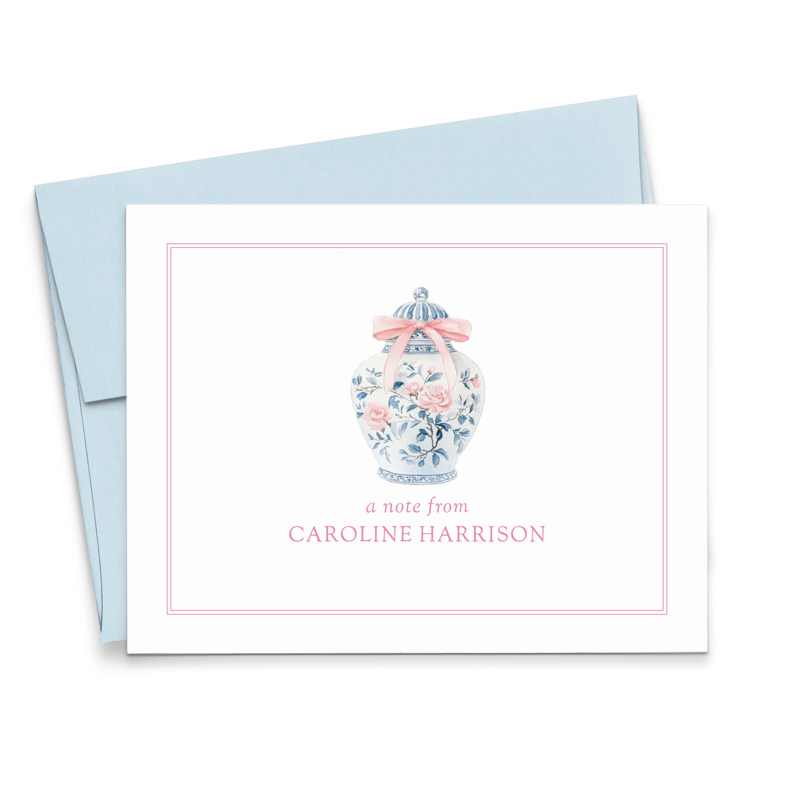 Chinoiserie Personalized Stationery Thank You Cards With Bow