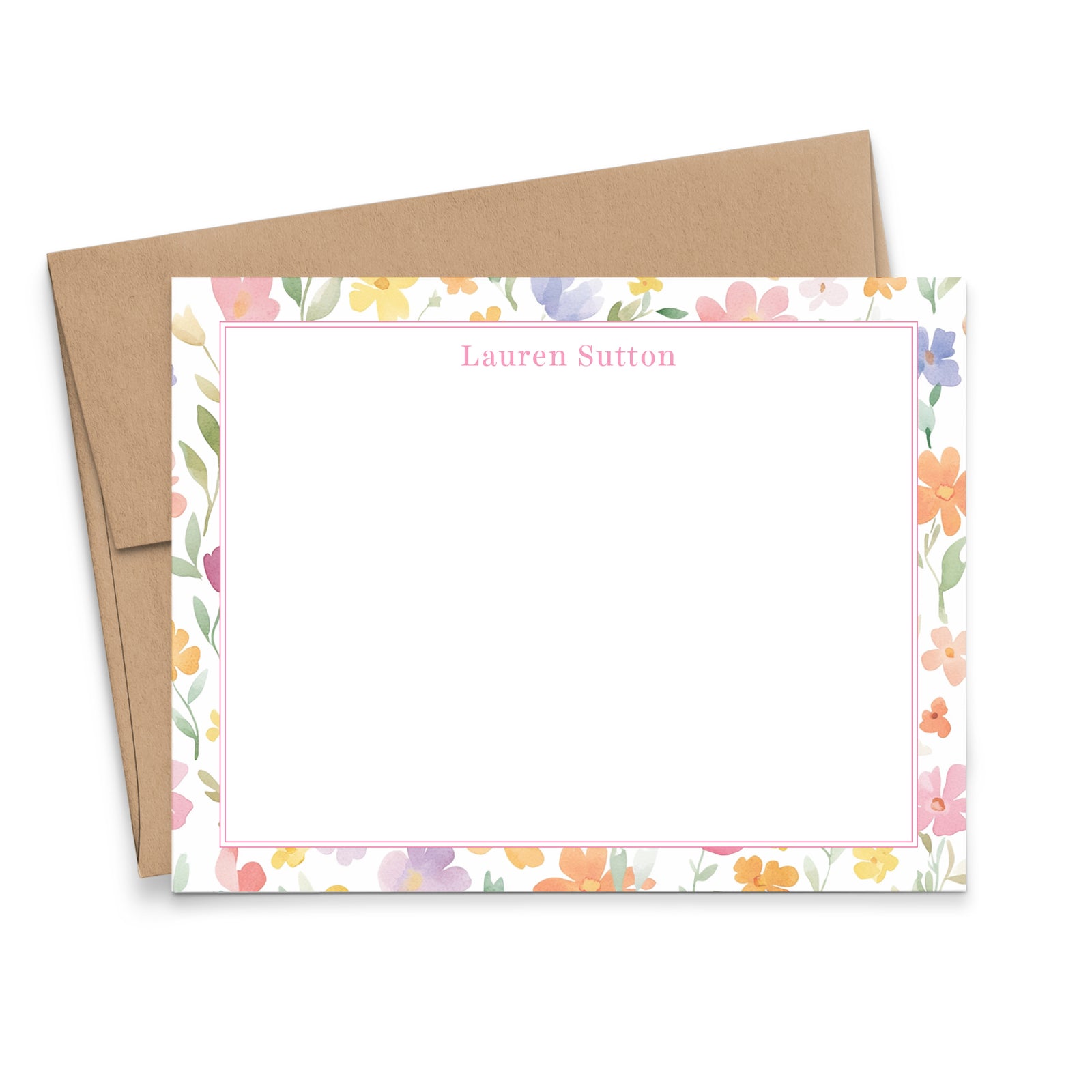 Cute Floral Personalized Stationery Cards And Envelopes