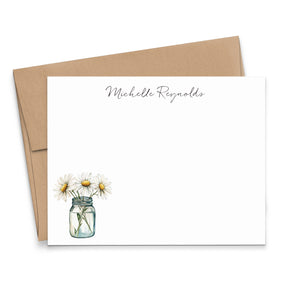 Daisy Flower Custom Stationery Set With Envelopes
