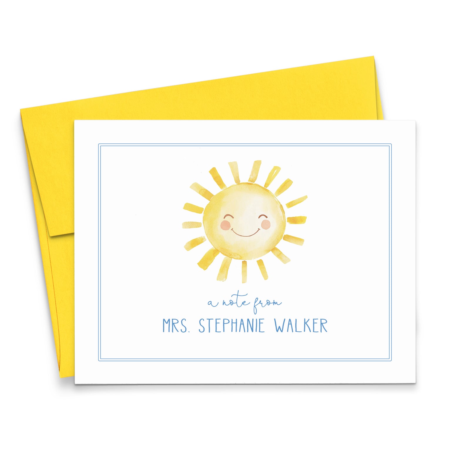 Personalized Teacher Thank You Cards With Sun