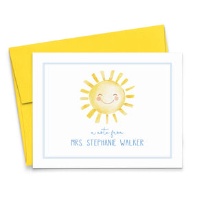 Personalized Teacher Thank You Cards With Sun