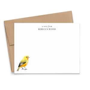 Personalized Goldfinch Stationery Note Cards With Name