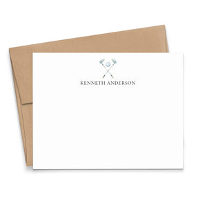 Golf Themed Custom Stationery Note Cards With Envelopes
