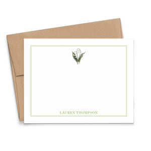 Lily Of The Valley Personalized Note Cards With Name