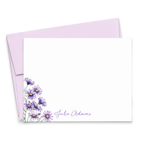 Purple Flower Stationery Note Cards