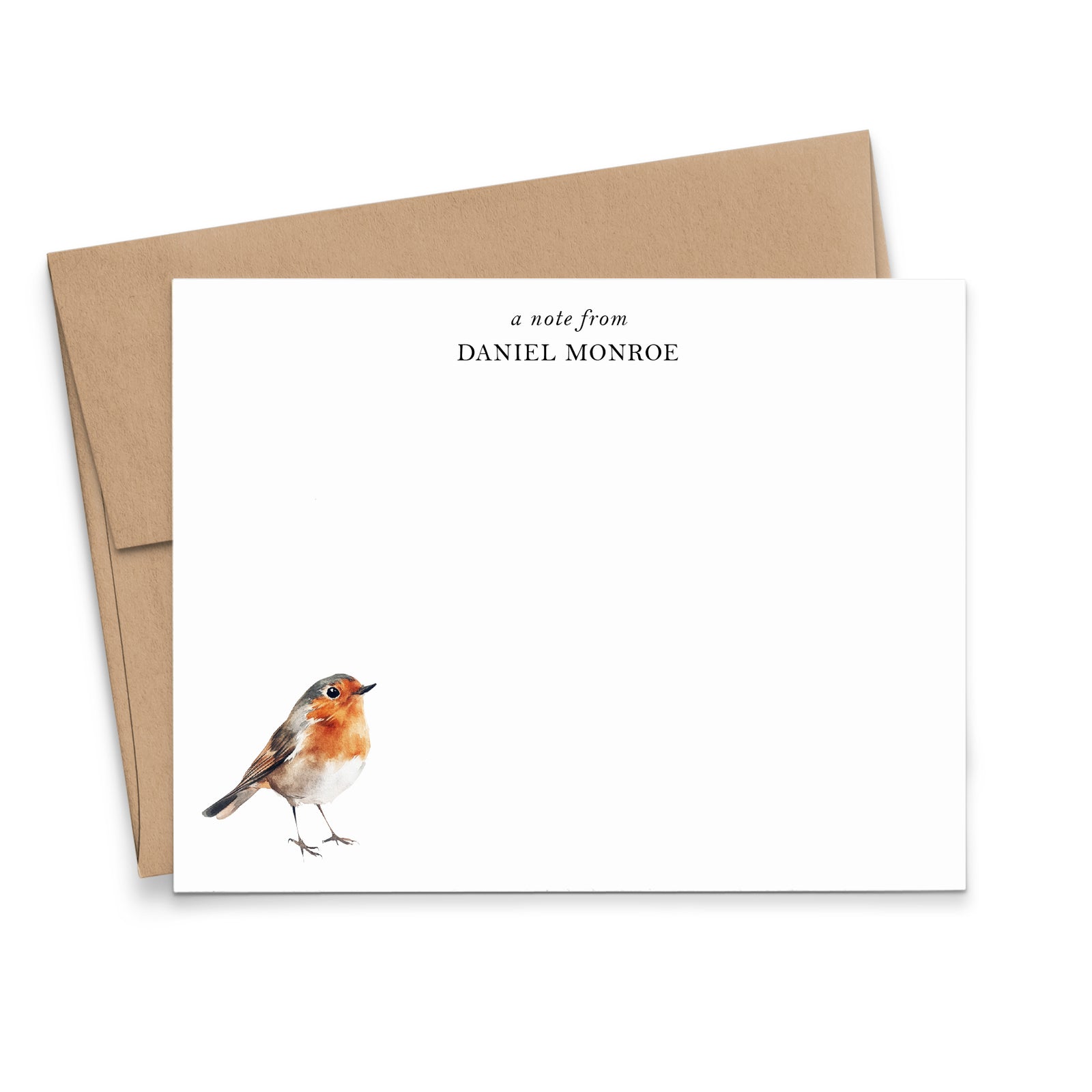 Personalized Robin Stationery Note Cards With Envelopes