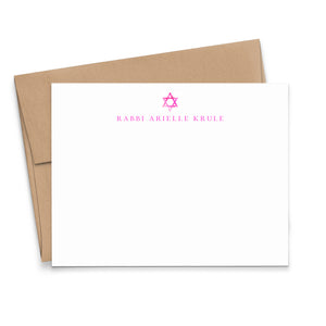Personalized Star Of David Stationery Note Cards