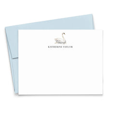 Watercolor Swan Personalized Stationery Cards