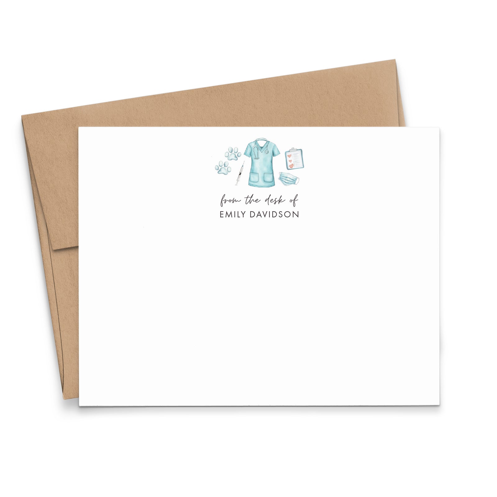 Personalized Veterinary Stationery Note Cards