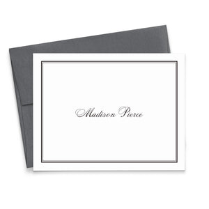 Double Border Personalized Note Cards With Name