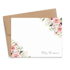 Blush Floral Personalized Stationery Set