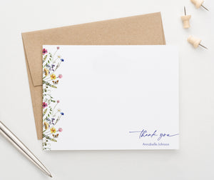 Spring Wildflower Thank You Note Personalized 