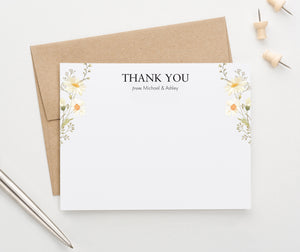 Personalized Couples Thank You Cards With Wildflowers