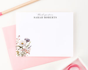 Personalized Floral Watercolor Thank You Cards
