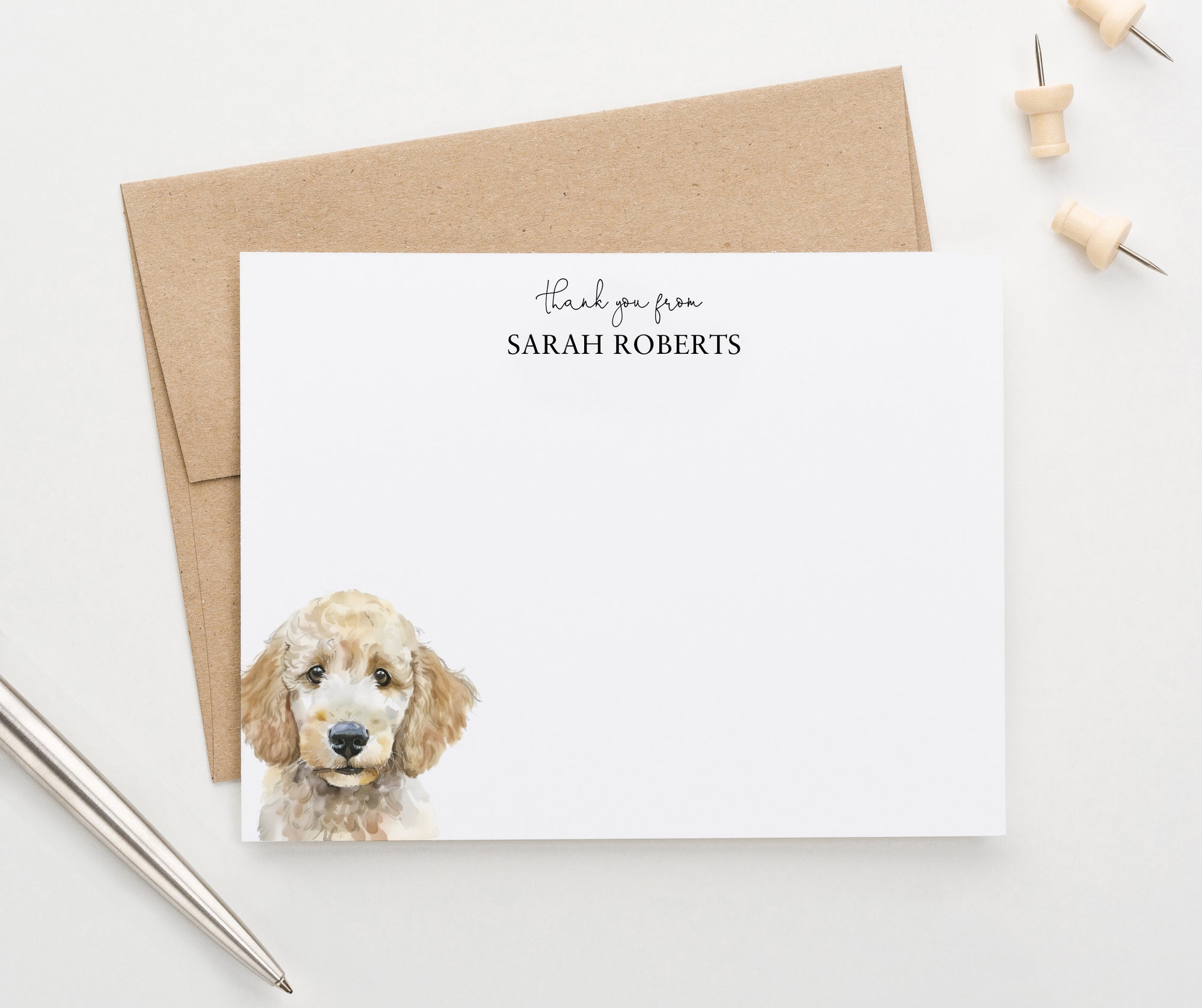 Personalized Poodle Thank You Notes Or Choose Your Dog Breed