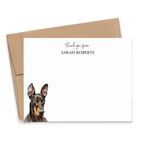 Custom Doberman Thank You Cards Or Choose Your Dog Breed