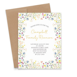 Colorful Family Reunion Invites With Wildflowers