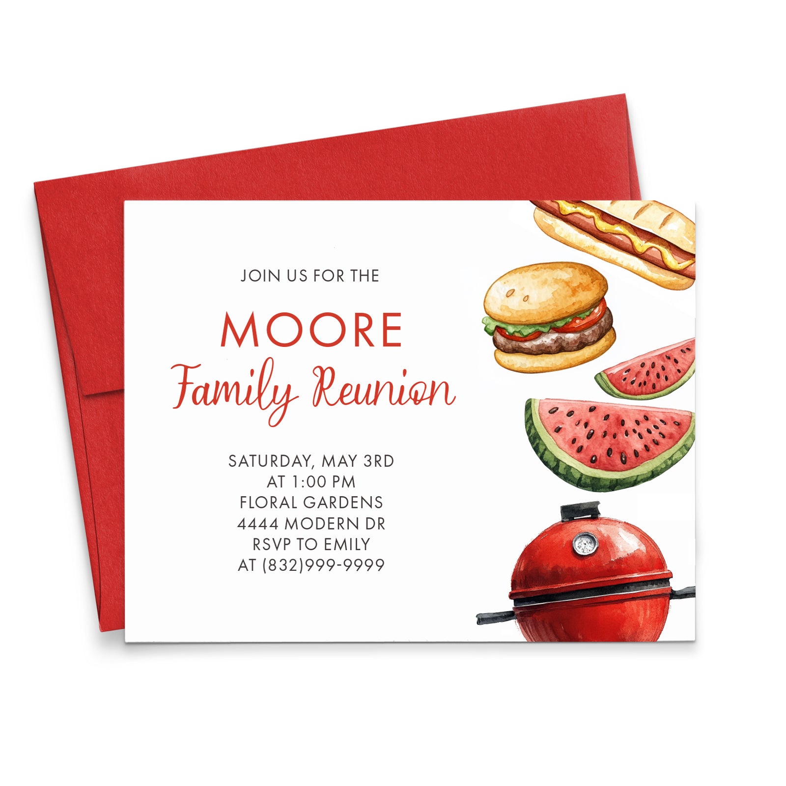 Picnic Theme Family Reunion Invitations For Cookout