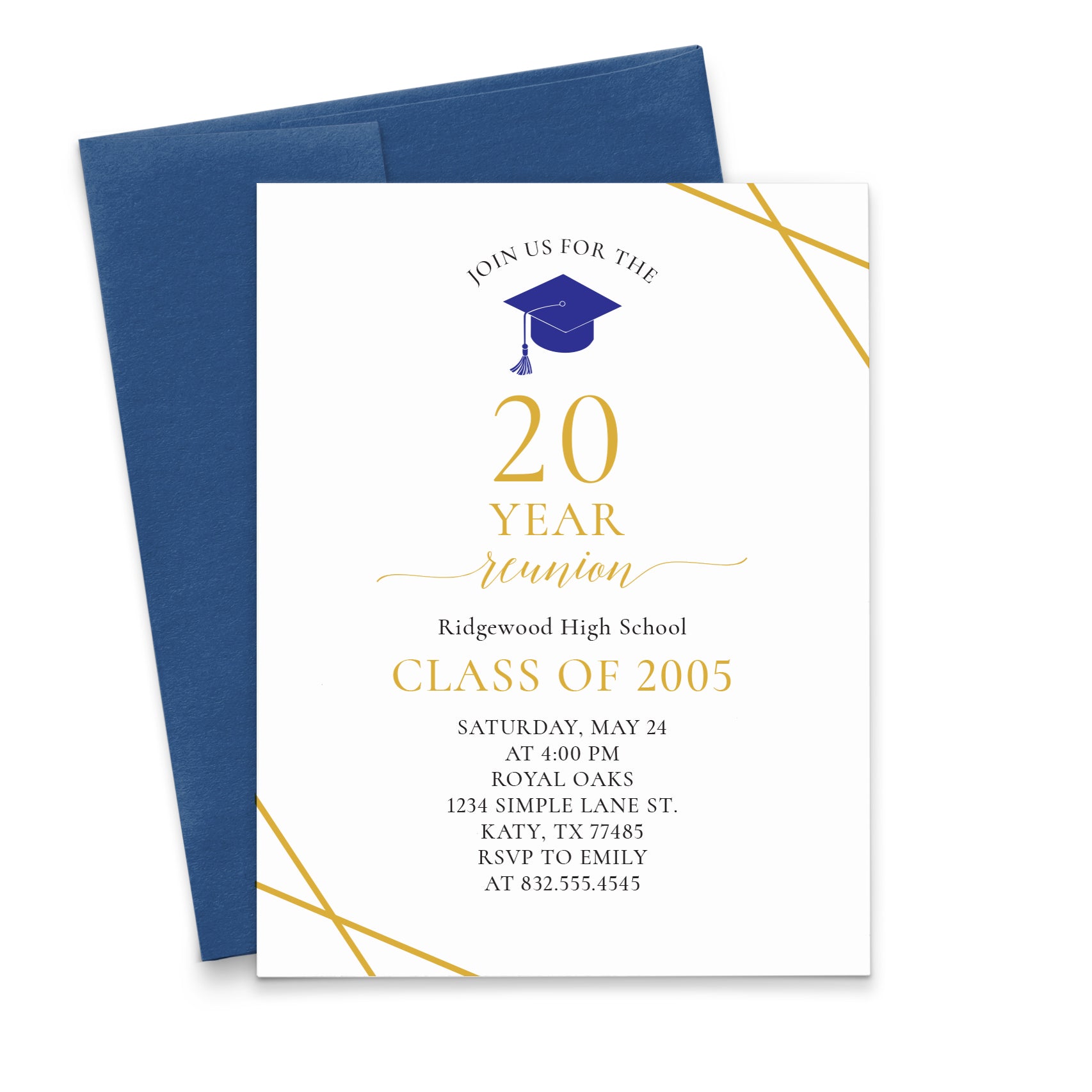 45th 50th 60th Class Reunion Invitations Customizable