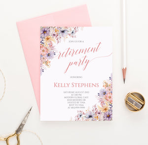 Cute Retirement Invitations With Florals