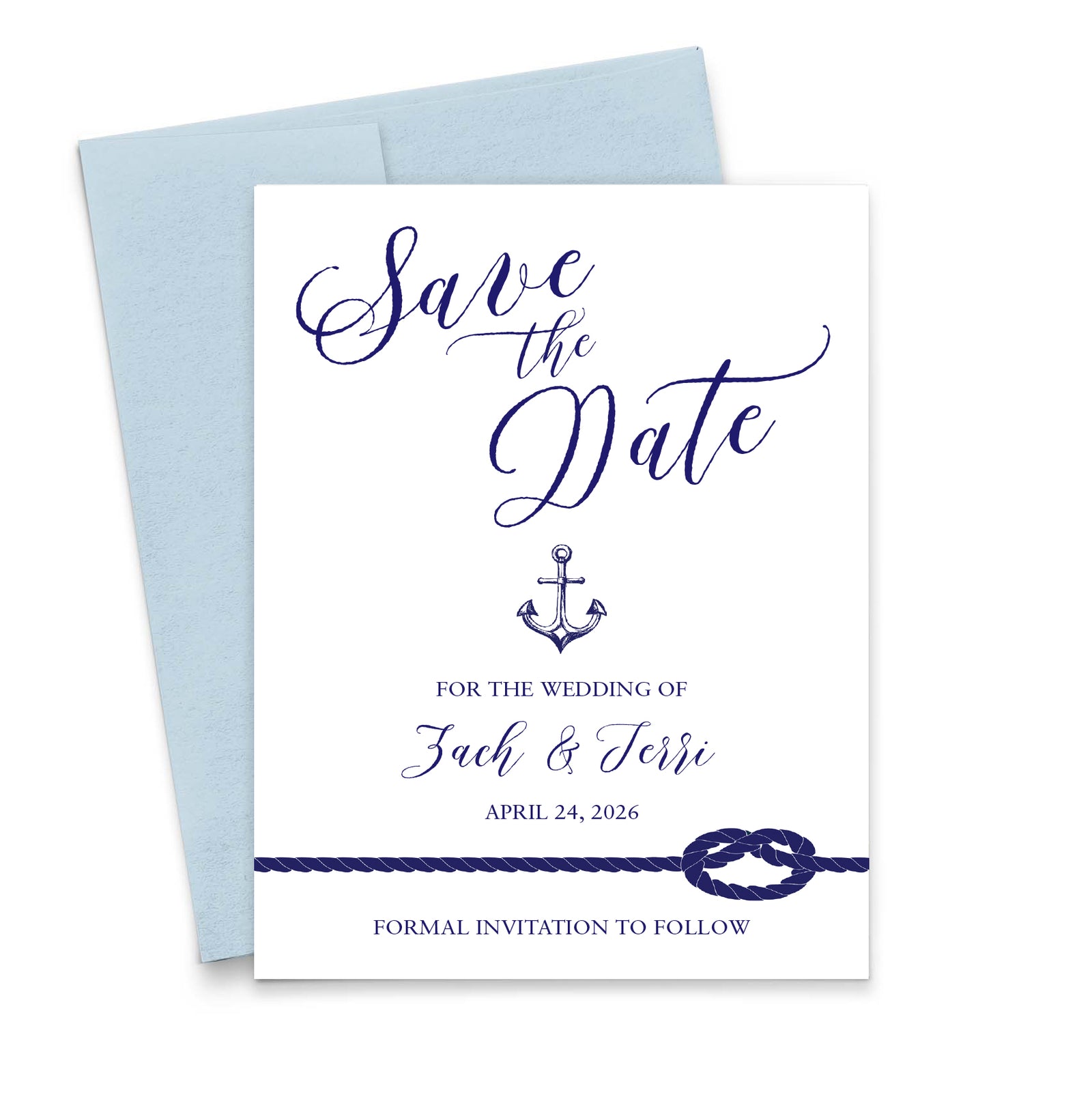 Nautical Wedding Save The Dates Personalized