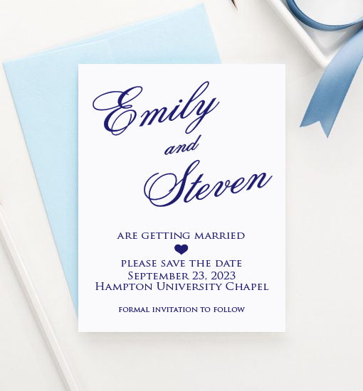 Elegant Calligraphy Save The Date Invites for Weddings