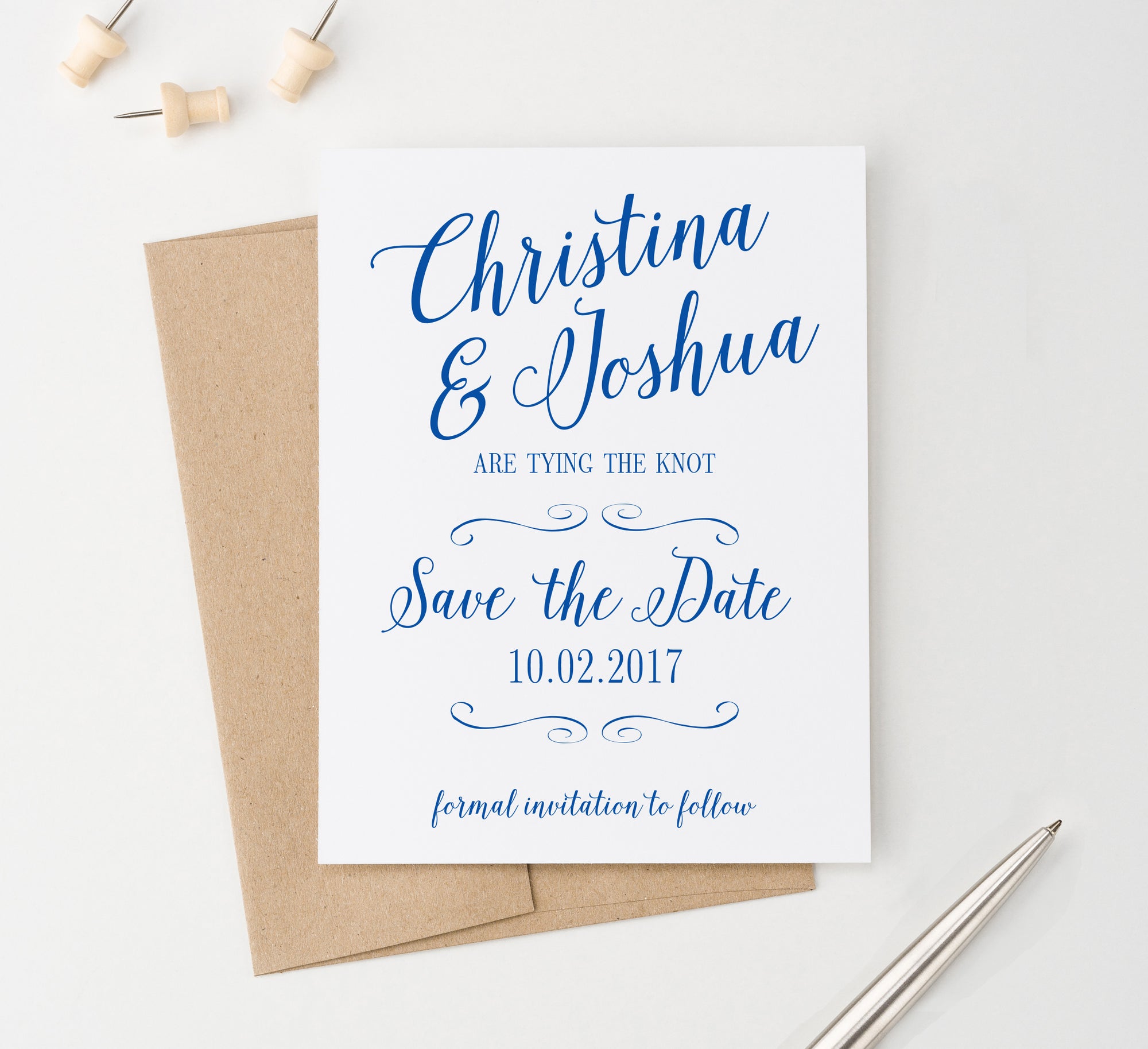 Personalized Tying The Knot Wedding Save The Dates
