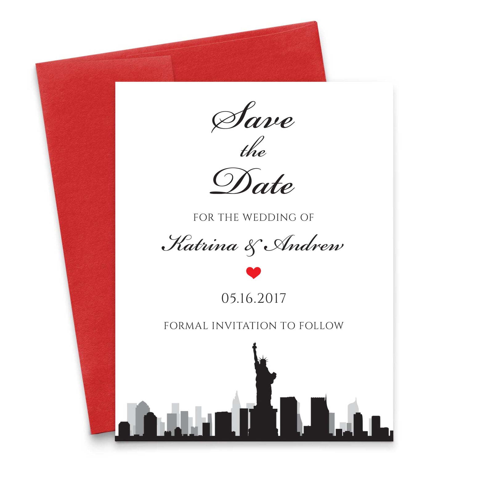 New York Destination Wedding Save The Date Personalized