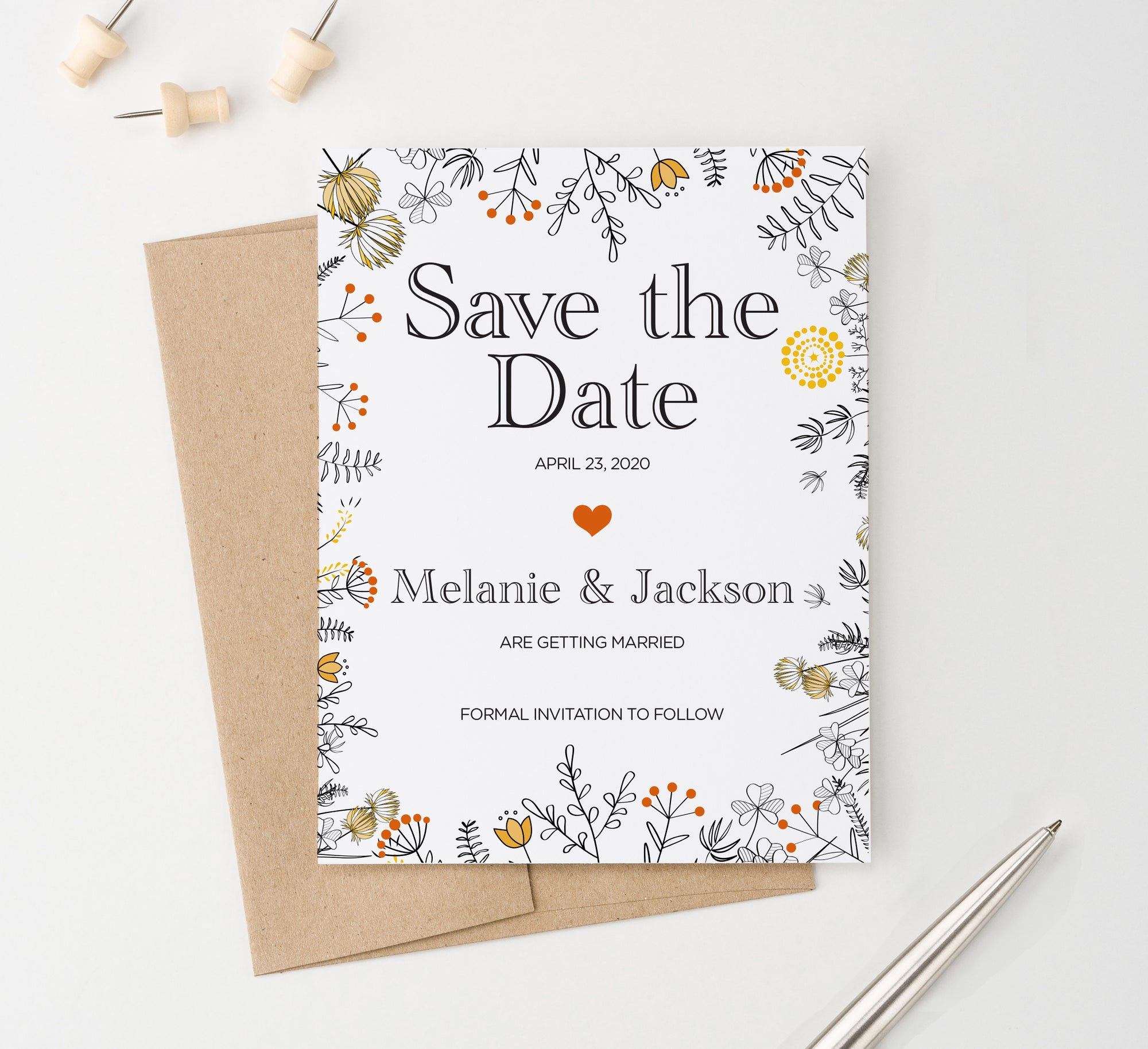 Cute Floral Save The Date Invitations Personalized