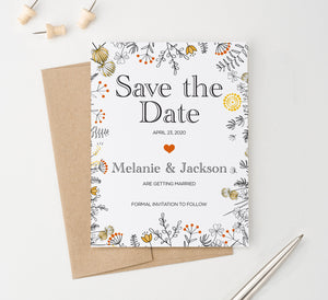 Cute Floral Save The Date Invitations Personalized