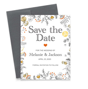 Cute Floral Save The Date Invitations Personalized