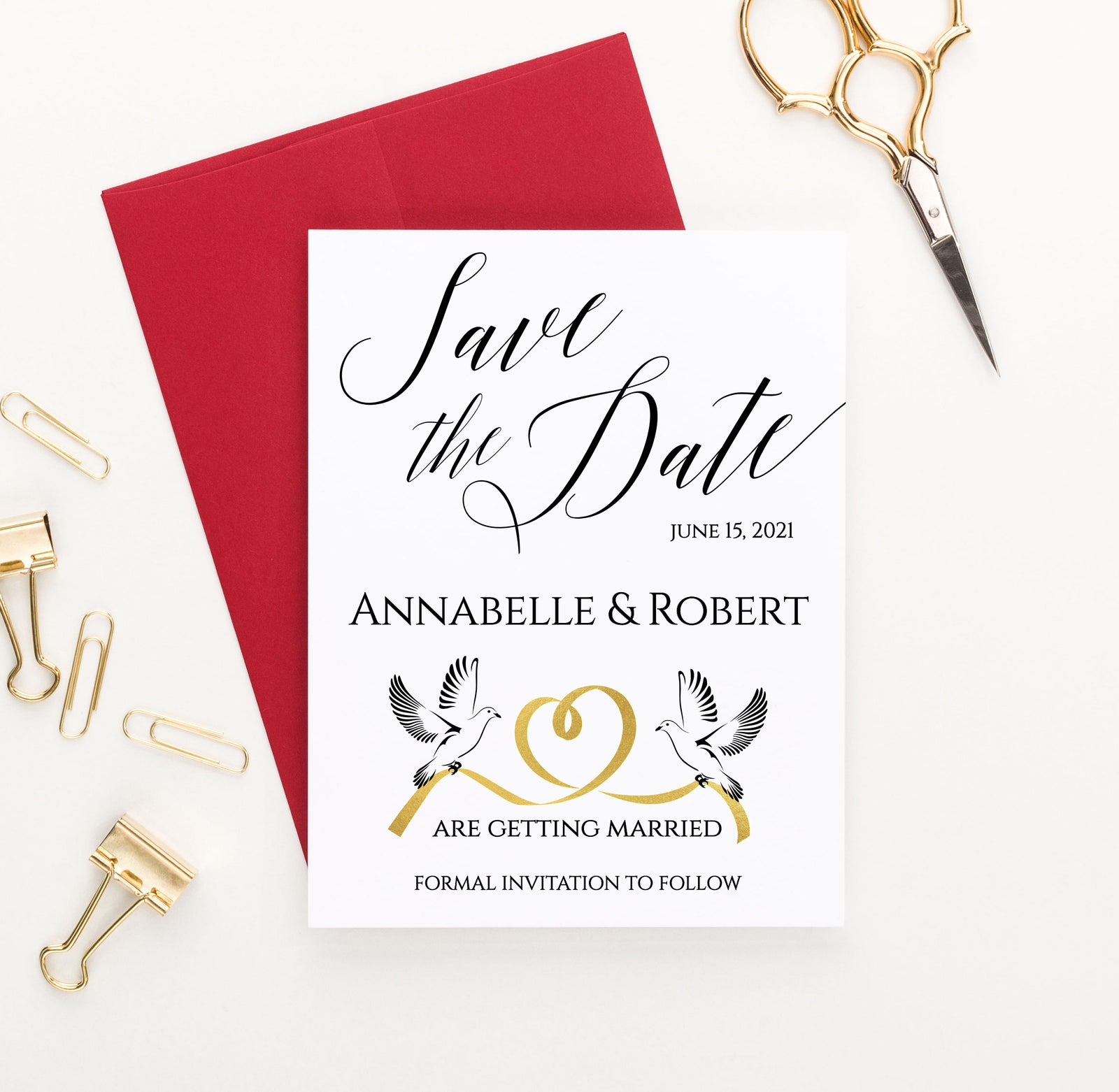 Dove Save The Date Invitations Personalized