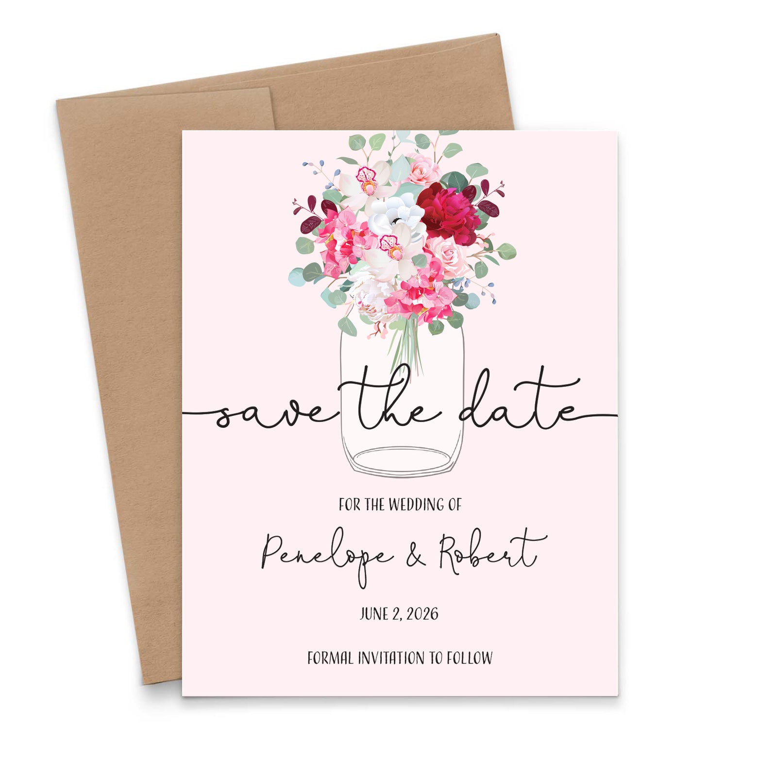 Rustic Mason Jar Save The Date Invitations Personalized