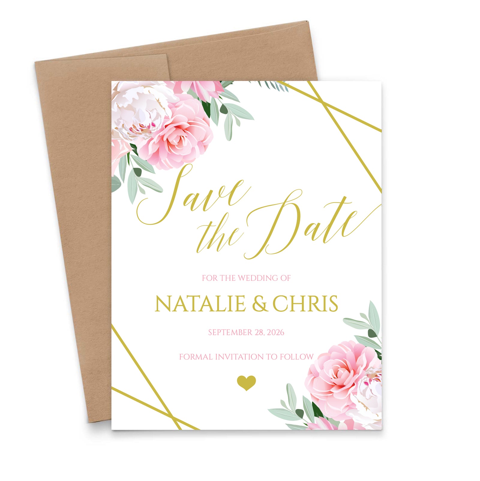 Floral Classic Wedding Save The Dates Customized