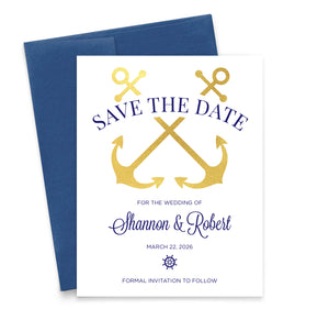 Nautical Anchor Wedding Save The Dates Personalized
