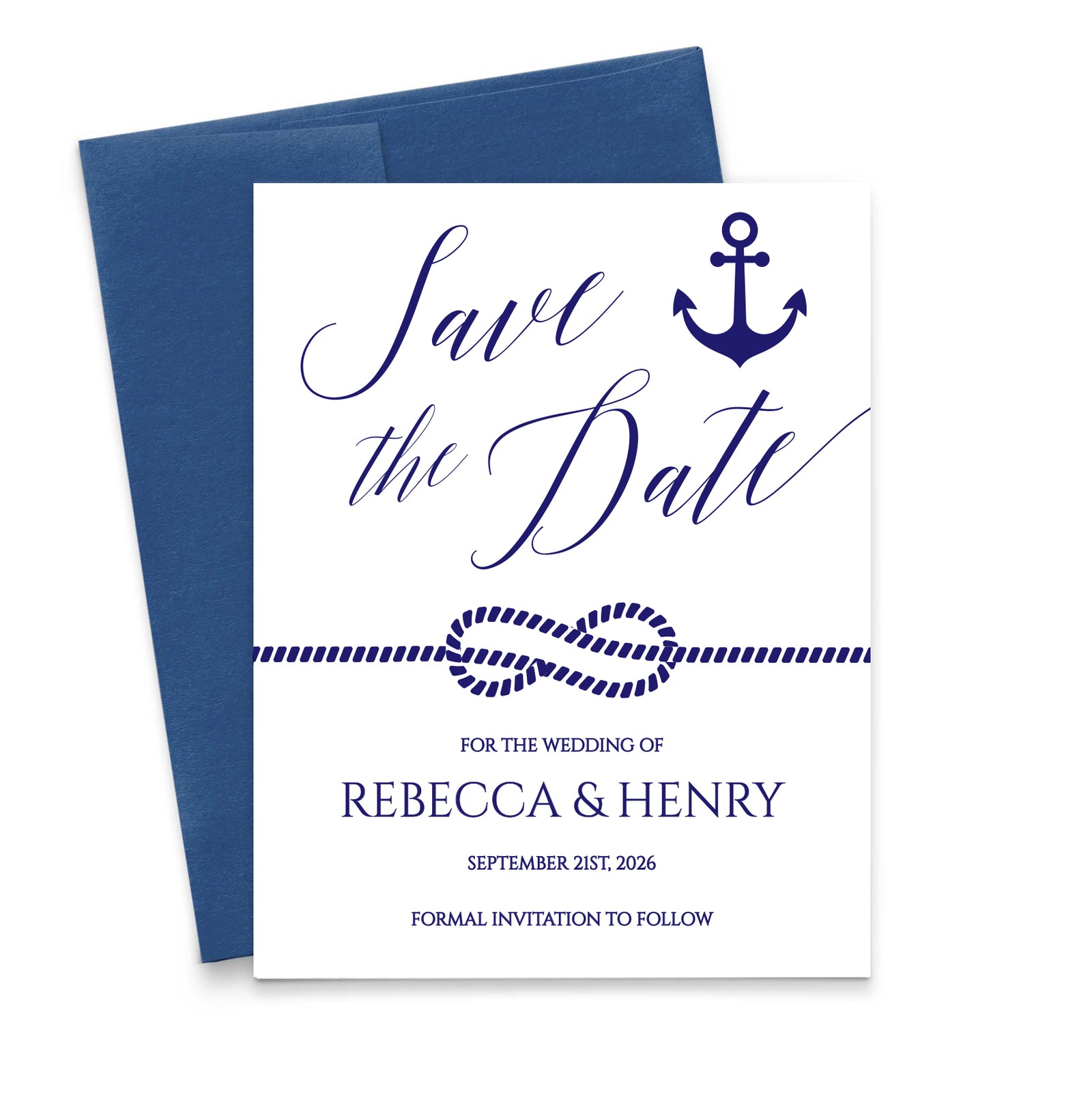 Customized Simple Nautical Save The Date Invitations
