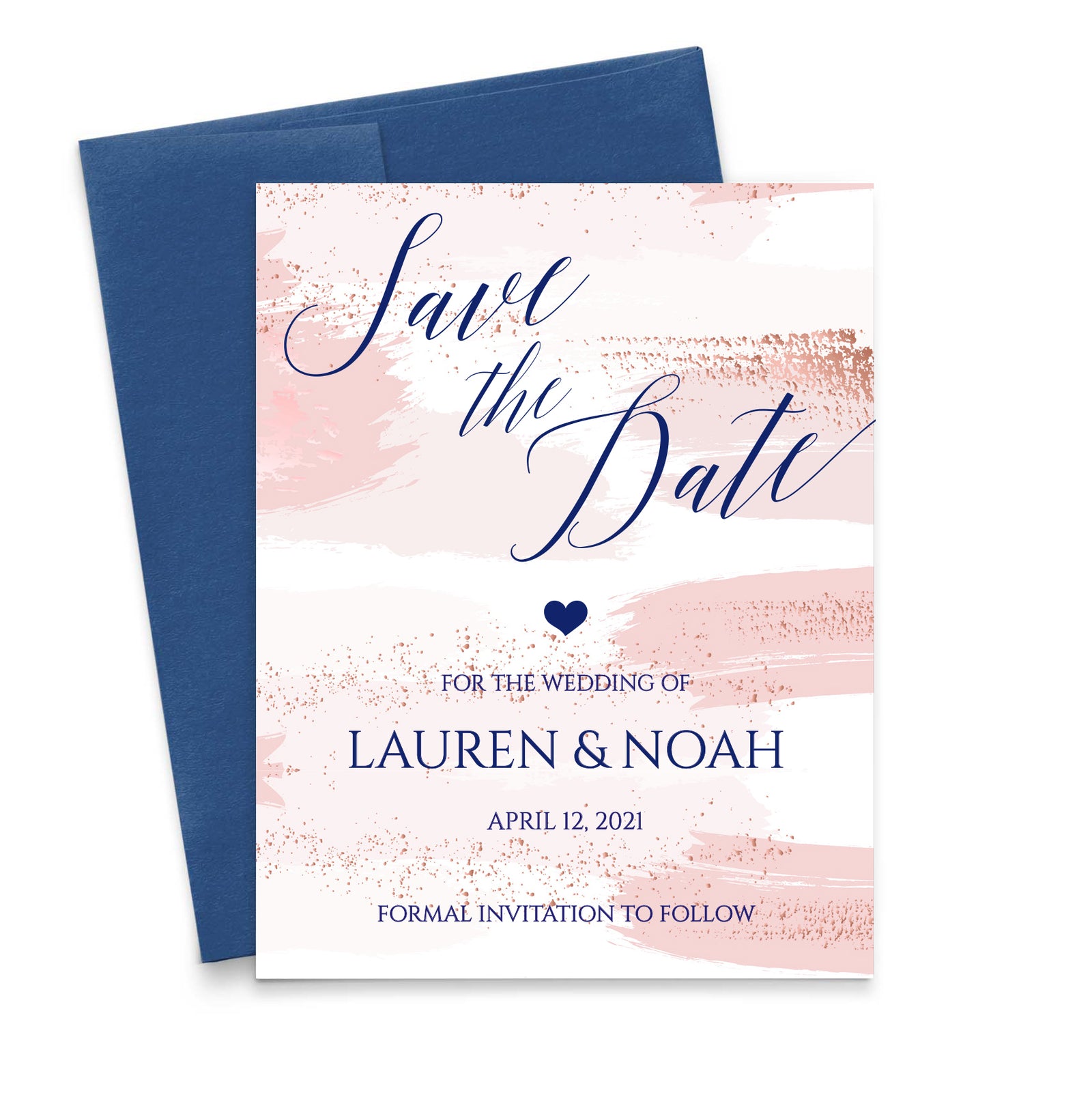 Watercolor Pink Save The Date Invitations Customized