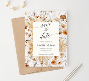 Autumn Save The Date With Wildflowers