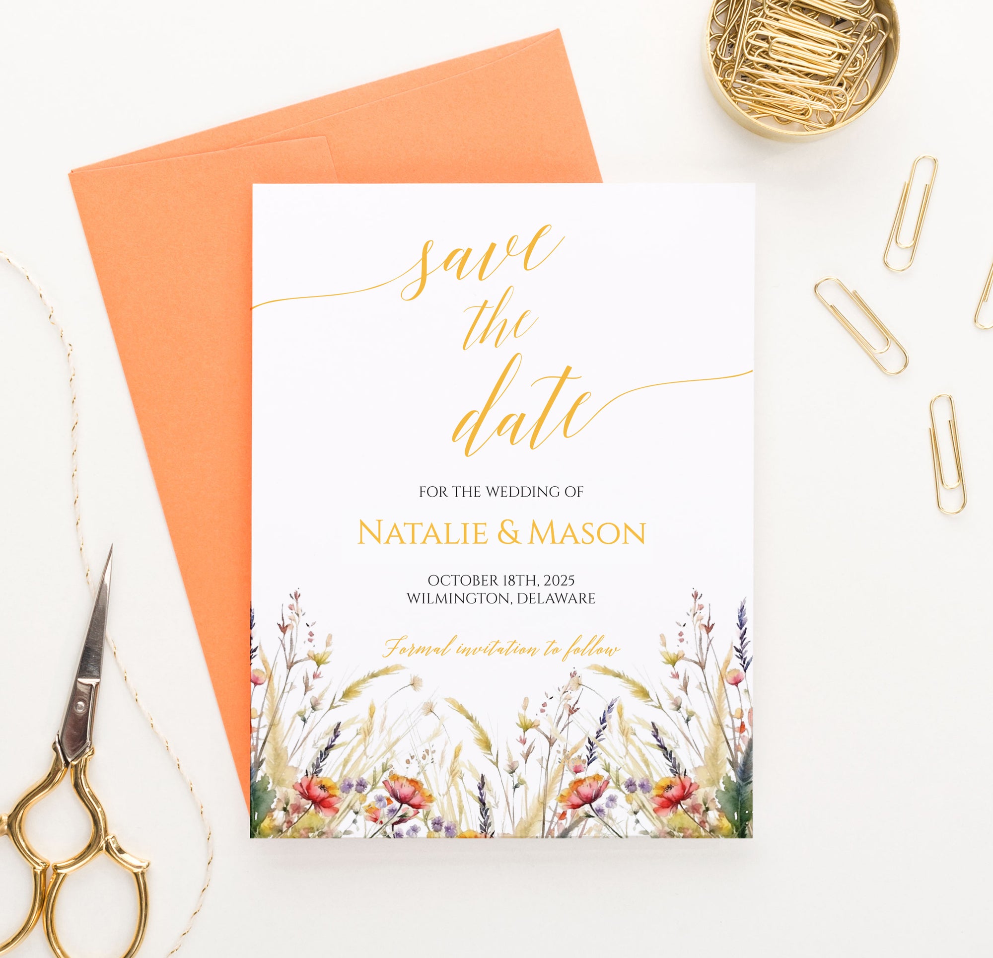 Wildflower Rustic Save The Dates