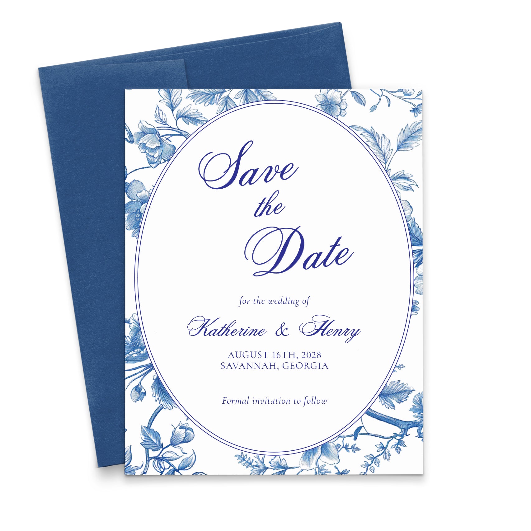 Blue And White Chinoiserie Save The Date Invitations