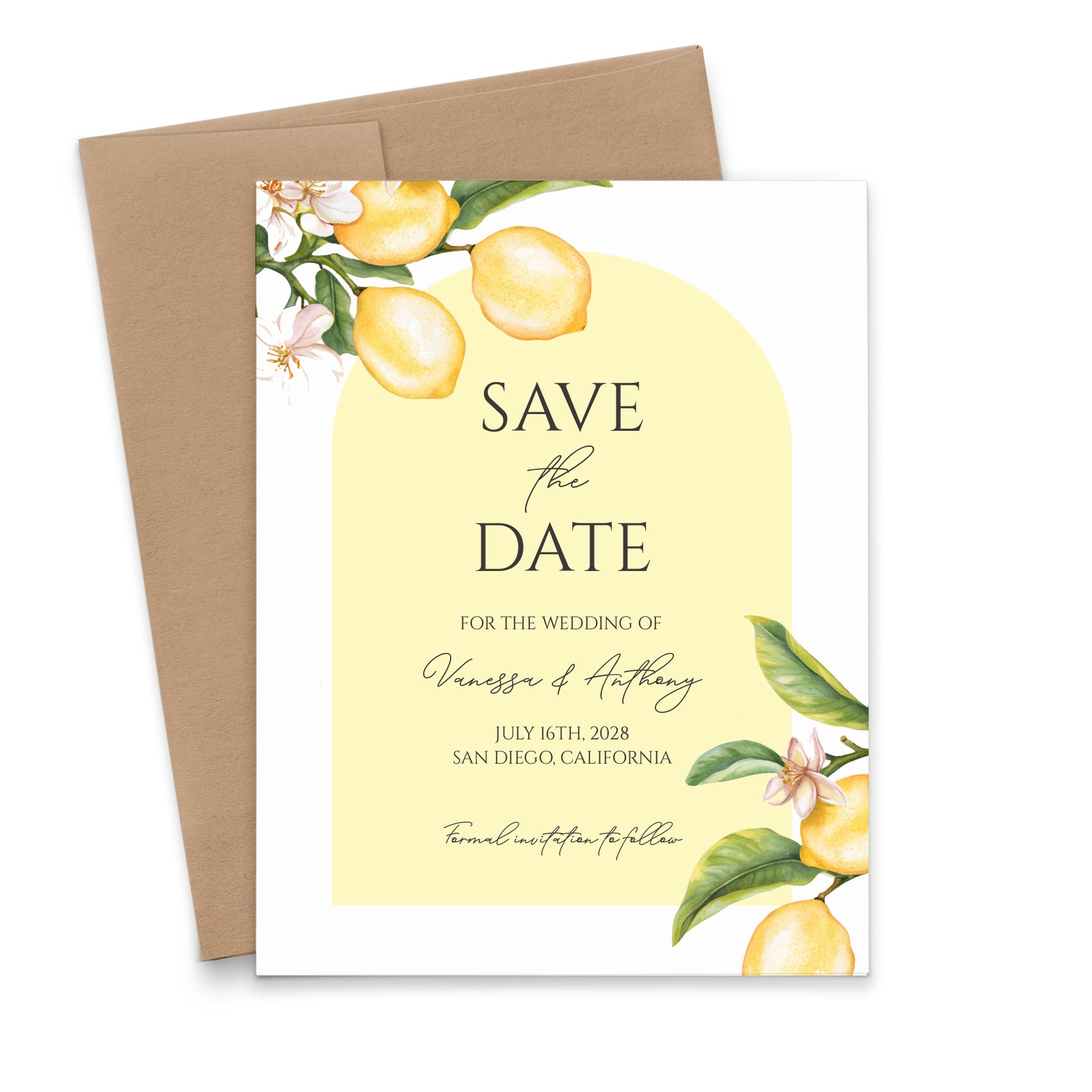 Summer Save The Date Cards With Lemon Theme